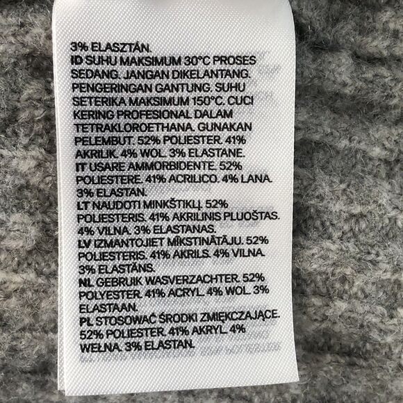 H&M Women’s Ribbed Open Front Cardigan Oversized Wool Blend Gray Size Small - Picture 12 of 16